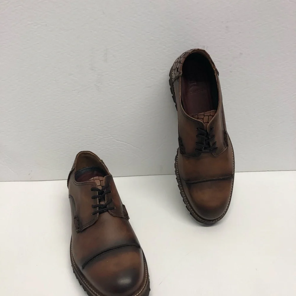 Sabatter shoes leather casual cognac thick sole